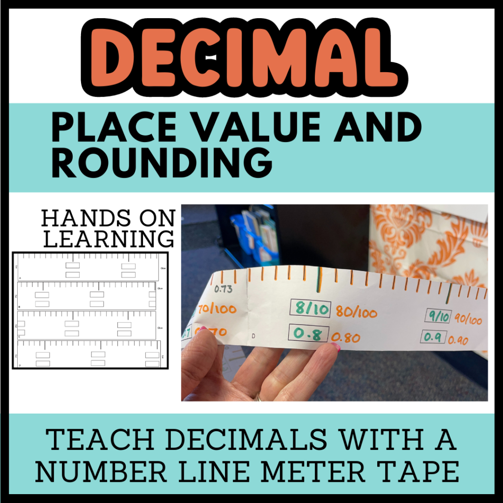 Decimal place value and rounding. Teach decimals with a number line meter tape