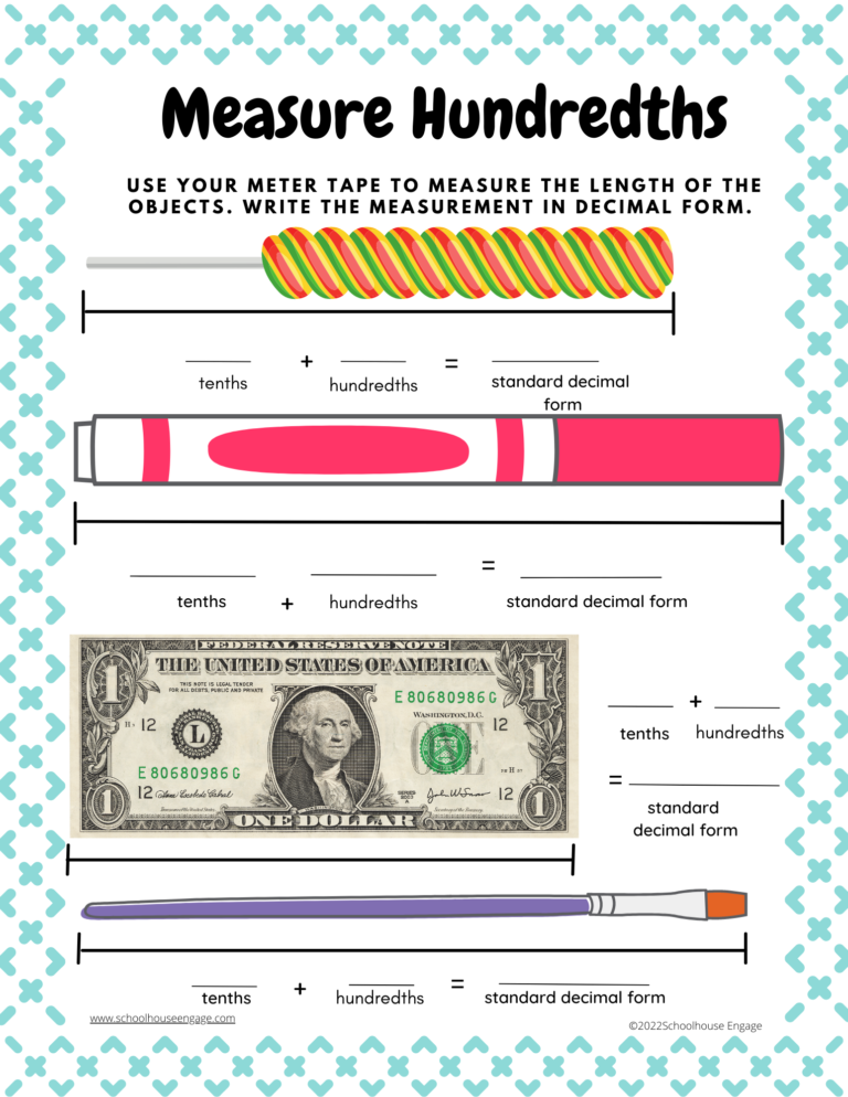 Measure hundredths using meter tape