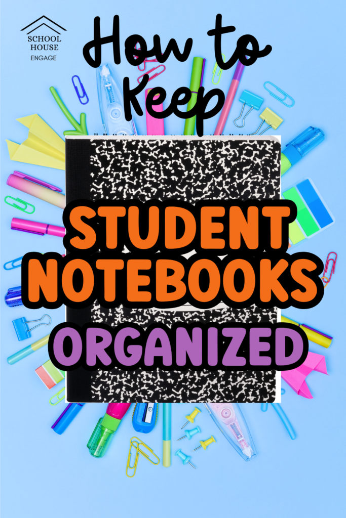 How to keep students organized with a  Social Studies composition notebook with divider tabs 