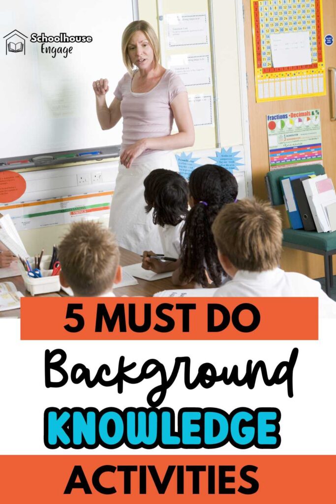 Teacher in classroom teaching students and text: 5 Strategies to Activate Background Knowledge