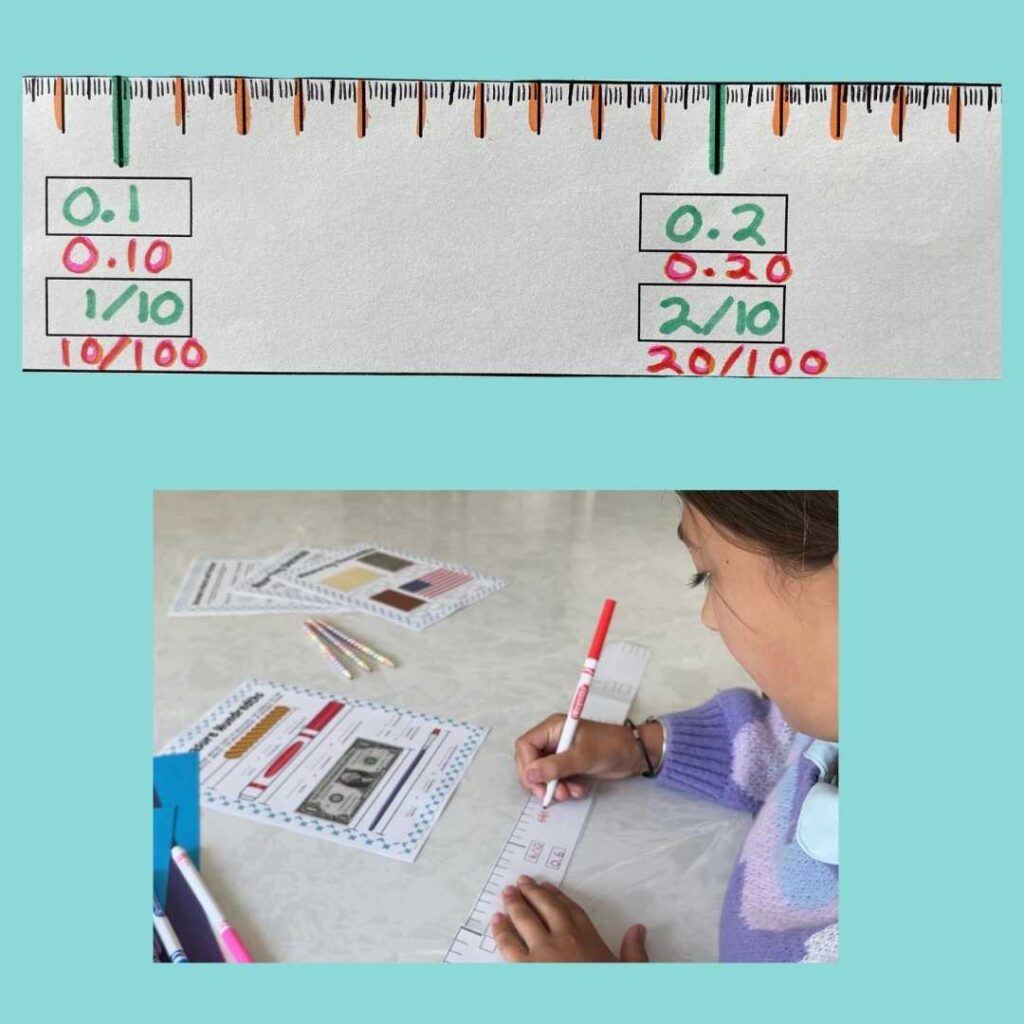 Student with Decimal Meter Tape