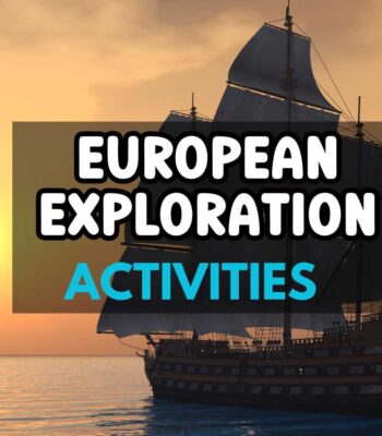 Old ship and text: European exploration activities