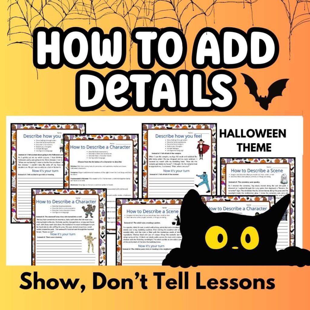 Black cat with text: How to Add Details