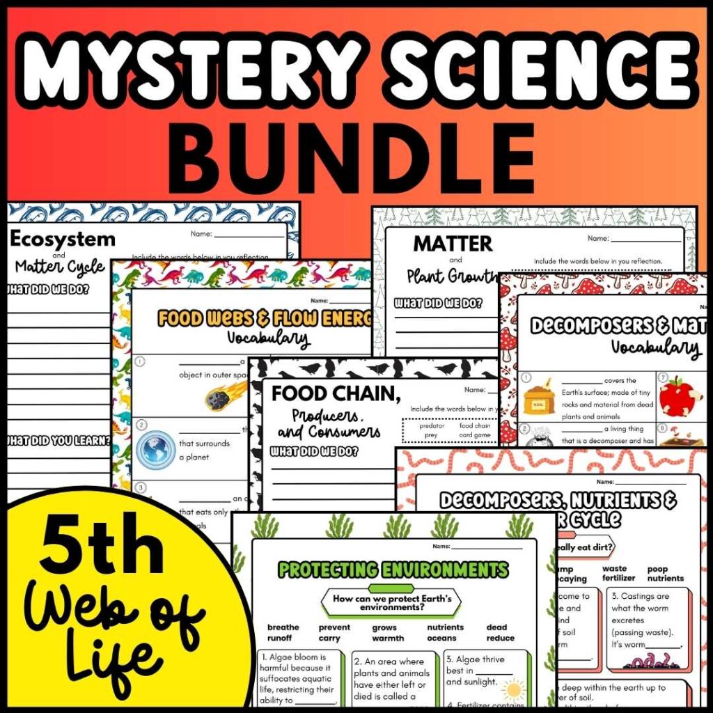 Worksheets and textL Mystery Science Bundle