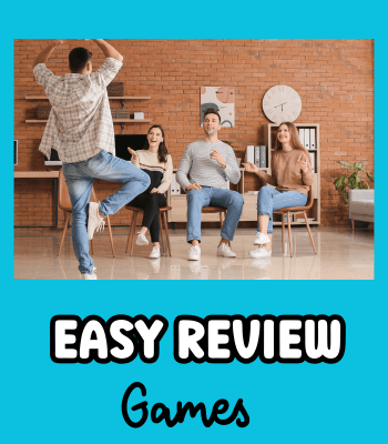 Students playing review games