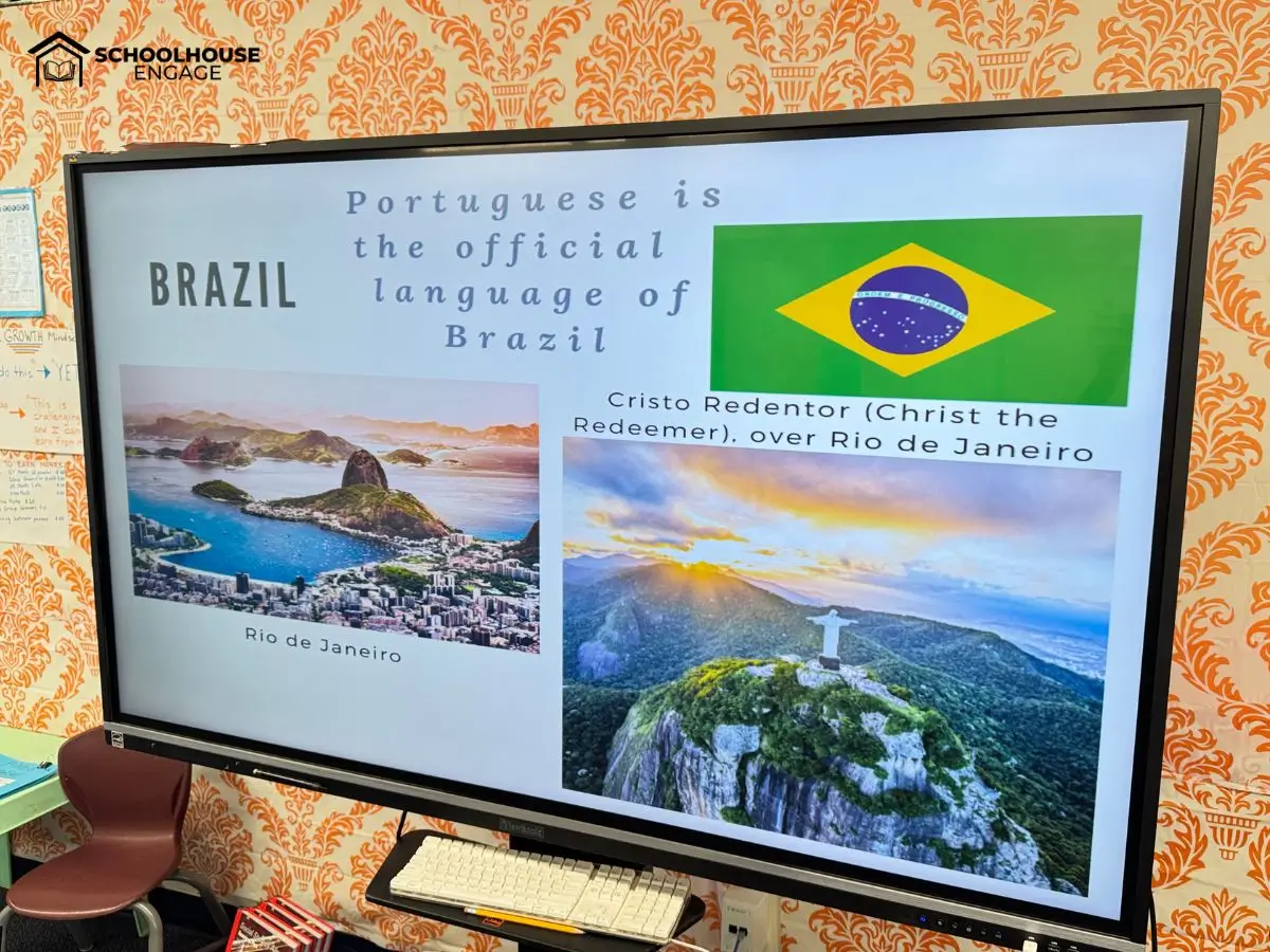 Geography. lesson for upper elementary. Slide of Brazil.