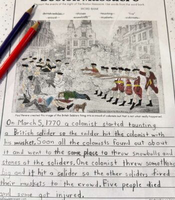 Boston Massacre worksheet activity