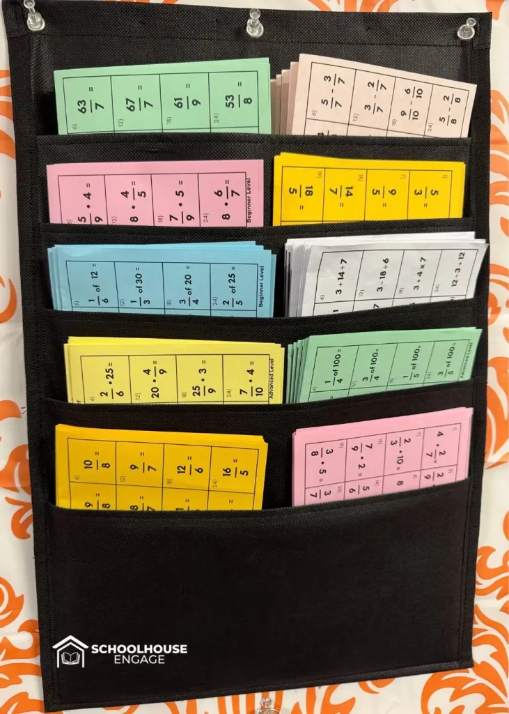Fraction Operation Facts Cards for Review and Practice