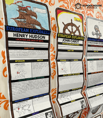 European Explorer coloring foldable writing report