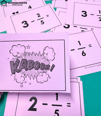 Fraction Game Kaboom Subtract fraction from whole numbers