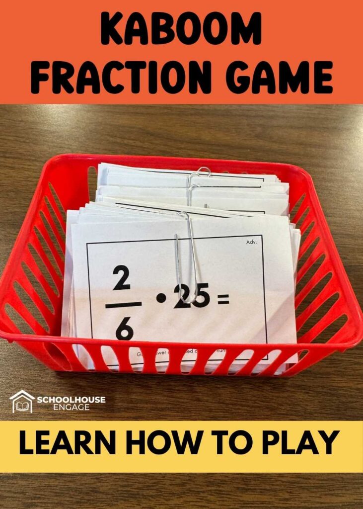 Kaboom Fraction Game. Learn how to play. Multiply a fraction with a whole number to produce a fraction.