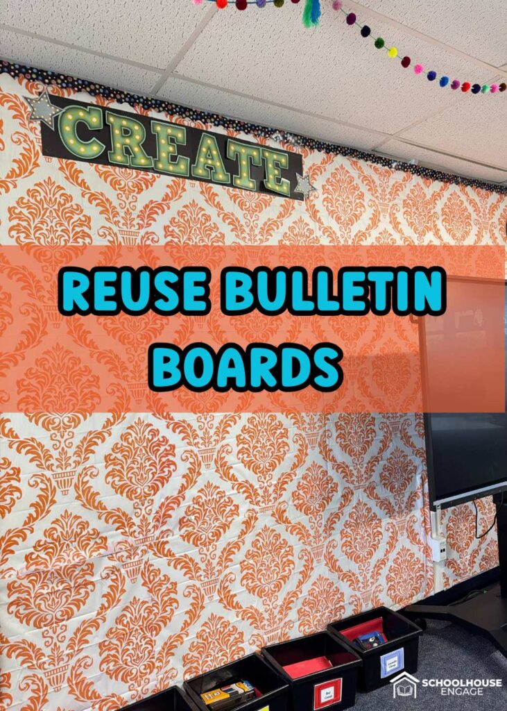 Classroom wallpaper bulletin board. Reuse Bulletin Boards