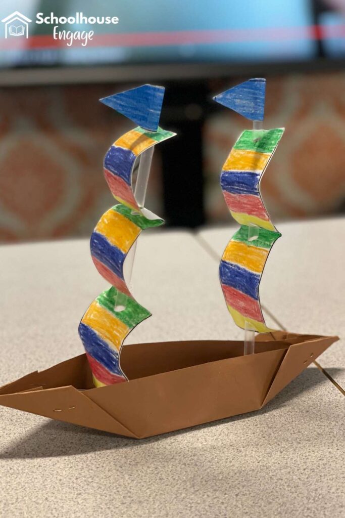 Tall Ship European Explorer Craft Made with paper and straws