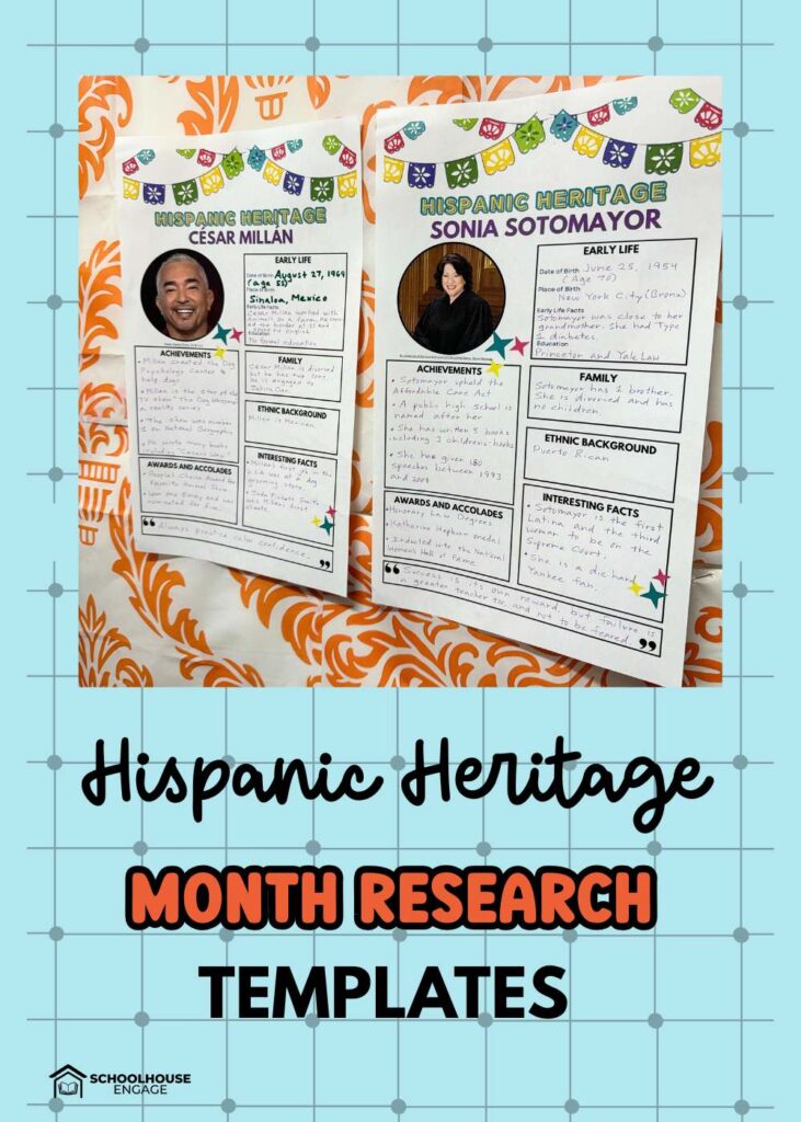 Hispanic Heritage Month Research Templates Pictures of Sonia Sotomayor and Cesar Milan