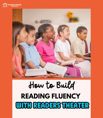 Kids reading in a classroom and text on image reads: How to Build Reading Fluency with Readers Theater"