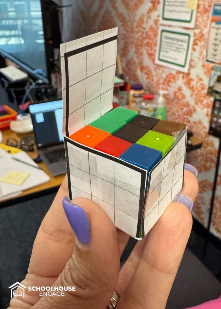 Cubes inside a rectangular prisms volume activity