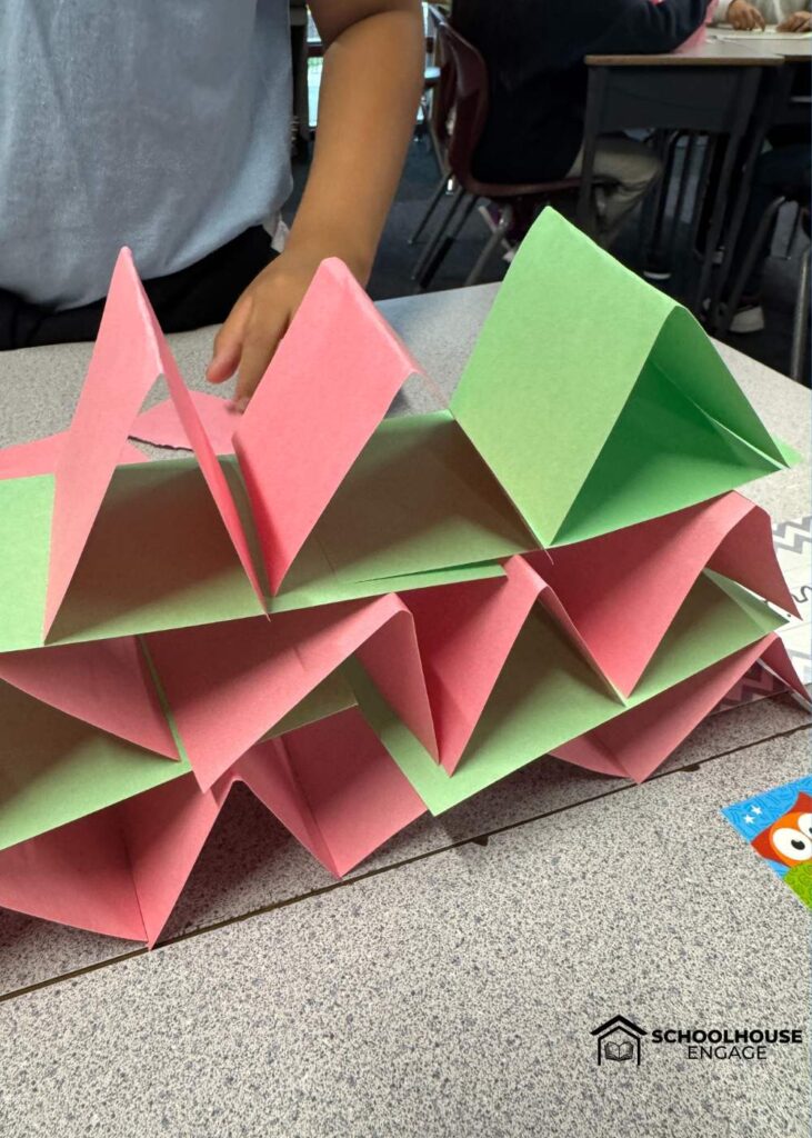 Index card tower STEM activity