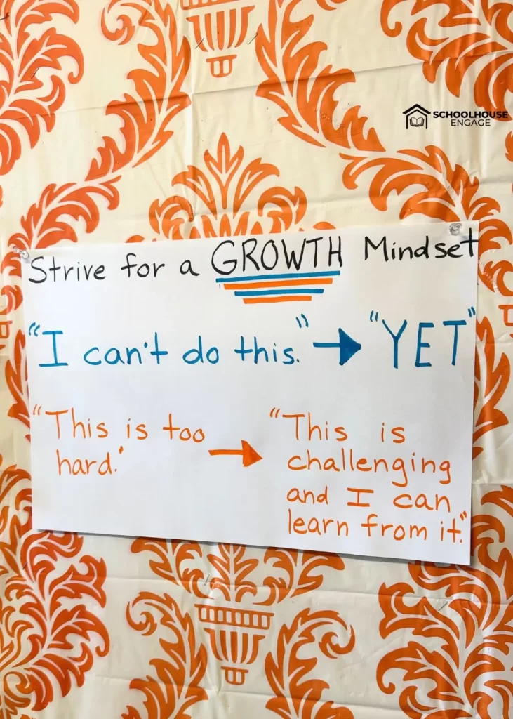 Growth vs. Fixed Mindset Sentence Flip Reminder for Classroom