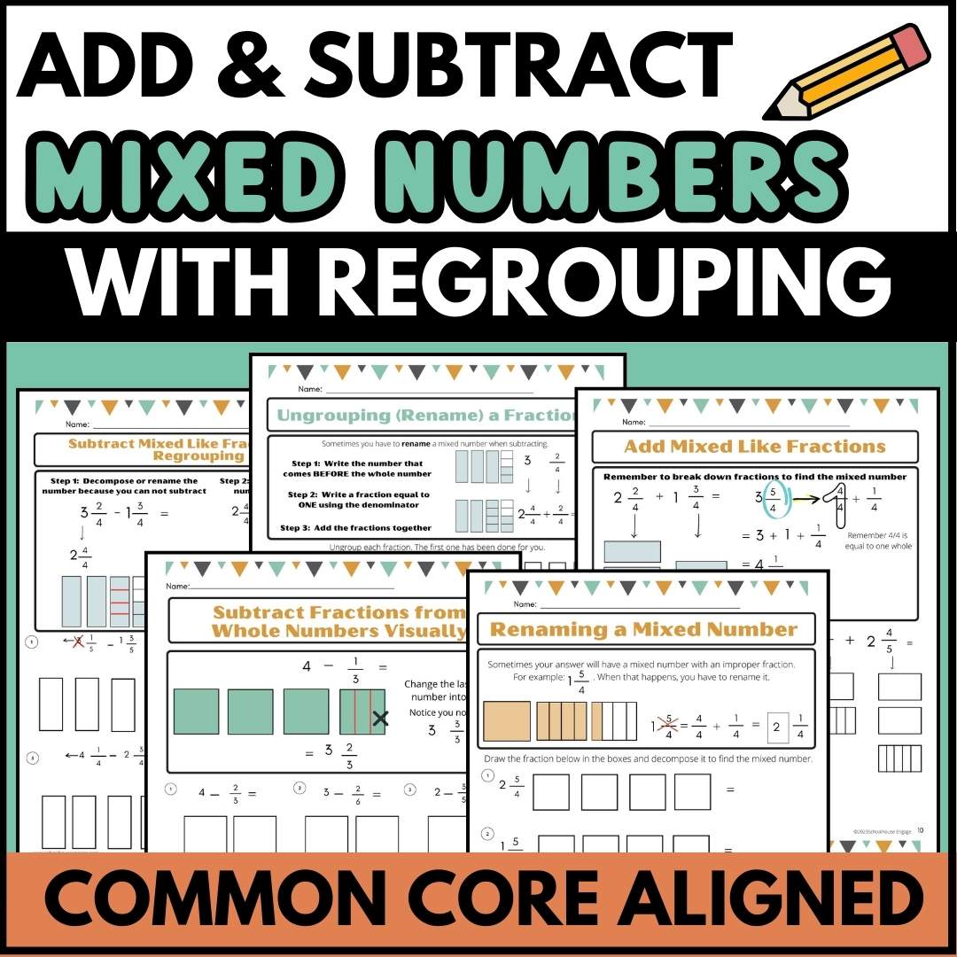How to Teach Adding & Subtracting Mixed Numbers with Regrouping (5th Grade)